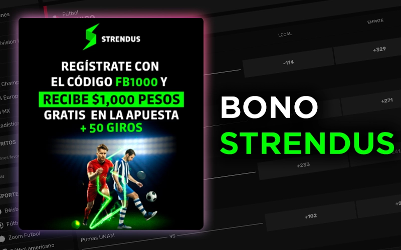 Consigue un bono de bienvenida Strendus tras registrar tu cuenta.