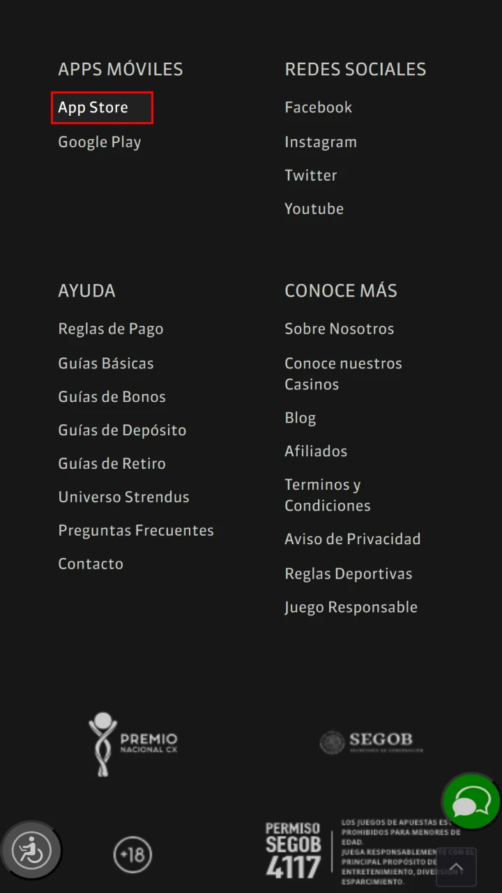 Abre la App Store en tu dispositivo Apple para descargar Strendus.