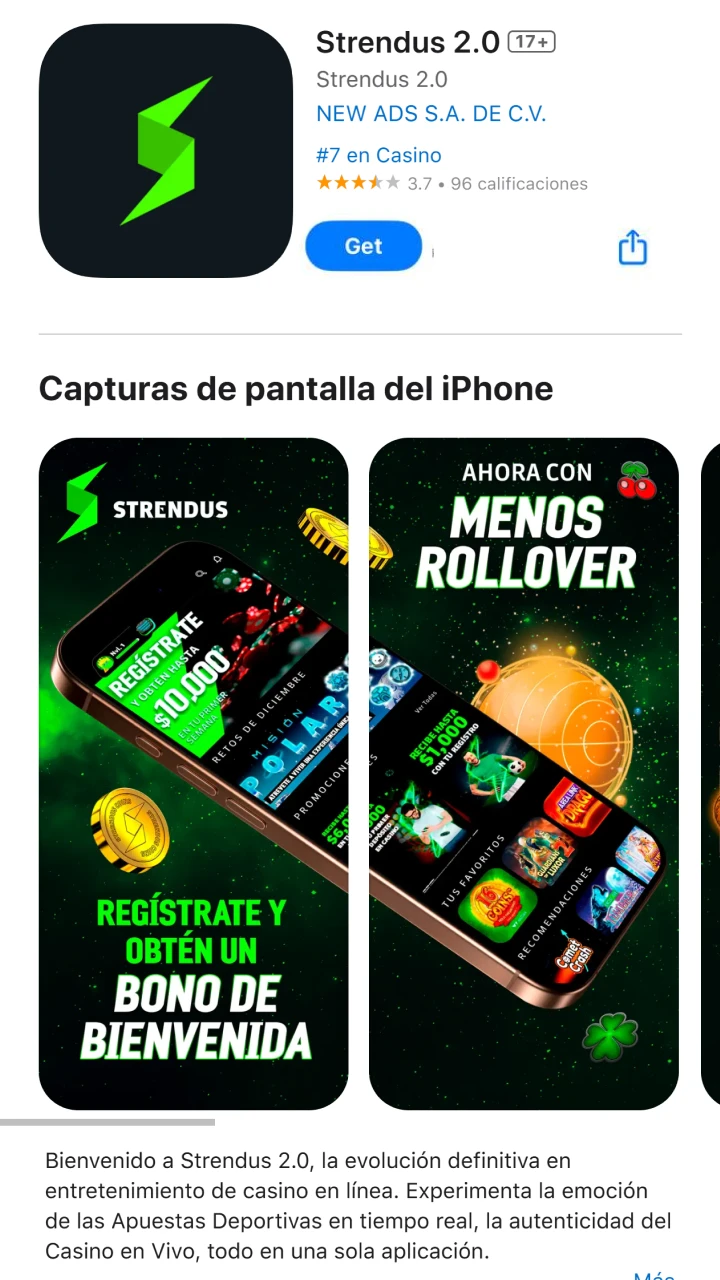 Pulsa instalar en la página oficial de la app Strendus iOS.