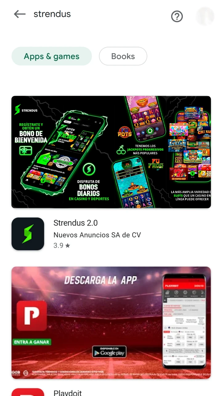 Busca la aplicación oficial de Strendus en Google Play fácilmente.