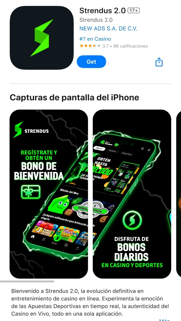 Pulsa instalar en la página oficial de la app Strendus iOS.